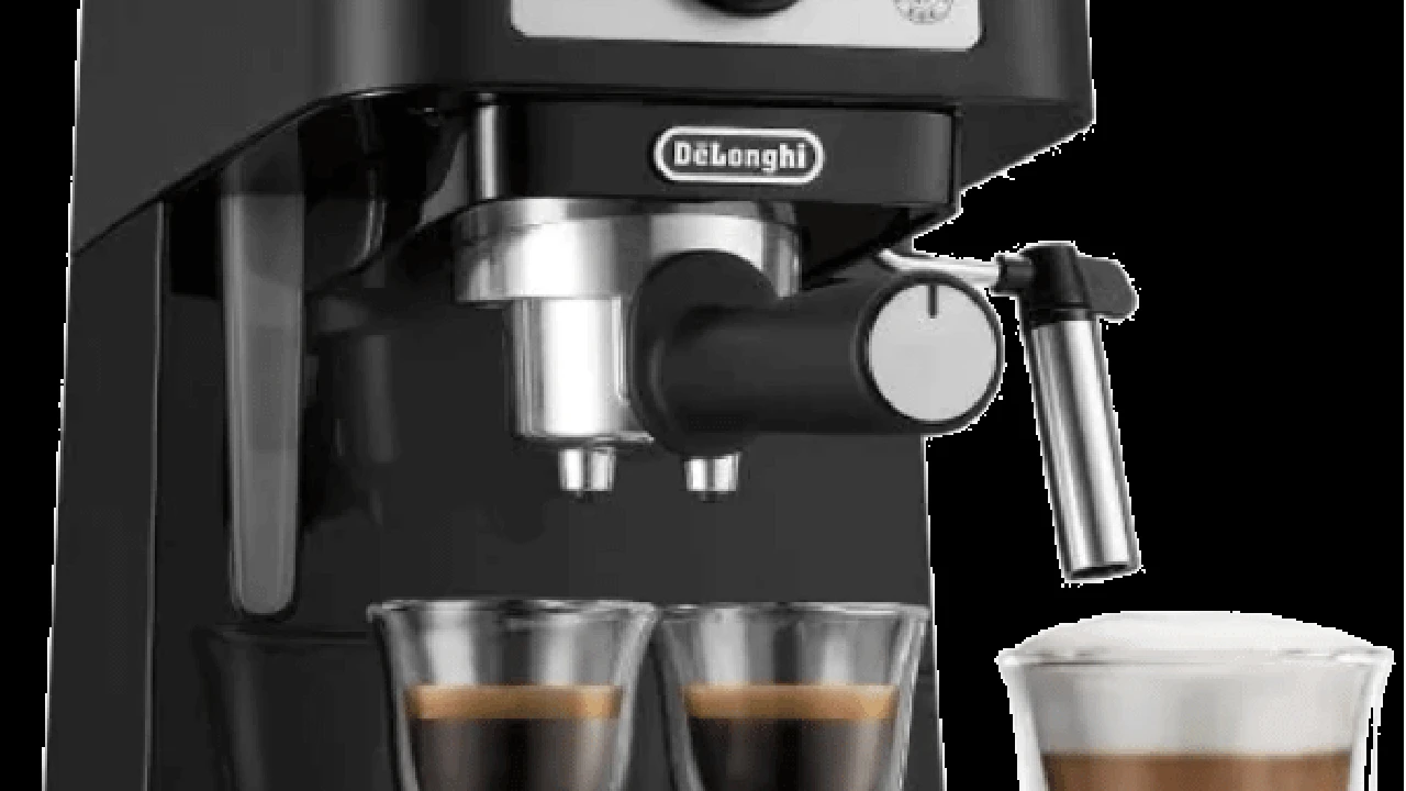 Close up on a plate of mashed potatoes, topped with baked pork chops with cream of mushroom soup, and a side of green beans.